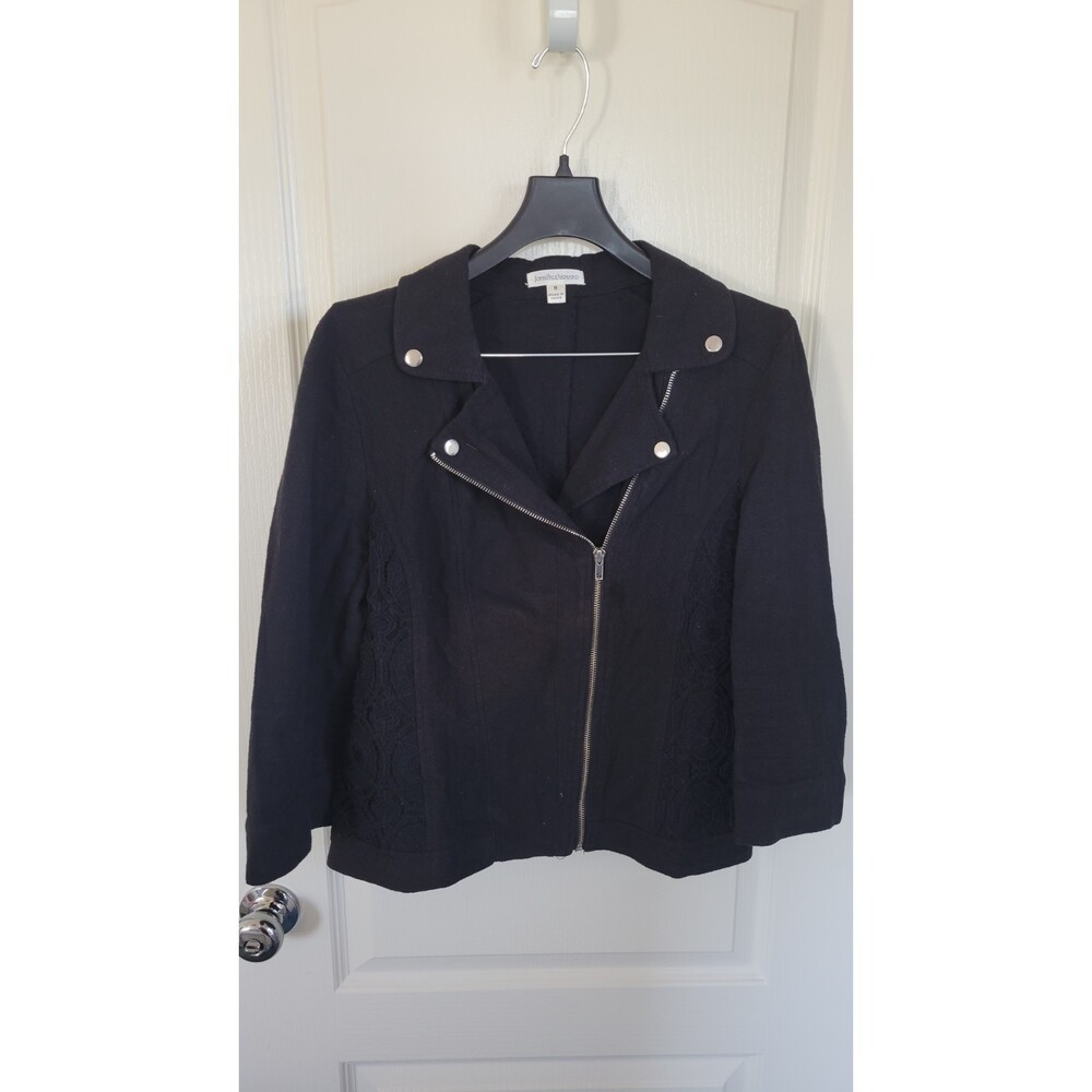 Women's John Paul Richard Cotton Moto Black Jacket